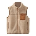 thumbnail image 1 of Lenpel Girls Boys' Fleece Vest Lightweight Zip up Solid Color Fuzzy Warm Waistcoat Plush Sleeveless Jackets 4-14 Y, 1 of 7