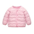 thumbnail image 1 of Lenpel Girls Boys' Puffer Jackets Toddler Baby Lightweight Long Sleeve V Neck Button down Quilted Jackets Warm Outwear Coats(Pink,2-3 Years), 1 of 7