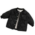 thumbnail image 1 of Lenpel Girls Boys' Puffer Jackets Unisex Baby Toddler Long Sleeve Crew Neck Button down Quilted Jackets Warm Outwear Coats(Black,1-2 Years), 1 of 4
