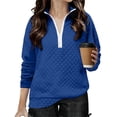 thumbnail image 1 of Lenpel Girls Boys' Sweatshirts Long Sleeve Half Zip Collared Textured Pullover Sweatshirt Tops Children Casual Clothes(Dark Blue,14-15 Years), 1 of 5