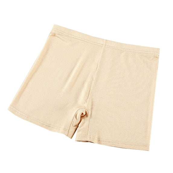 Lenpel Girls' Boyshorts High Waisted Solid Color No Show Under Dress Dance Biker Shorts Soft Comfy Safety Shorts 3-12 Y