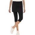 thumbnail image 1 of Lenpel Girls' Capri Leggings with Skirt Comfy High Waisted Stretchy Active Yoga Tennis Skorts Casual Summer Shorts 5-16 Y, 1 of 7