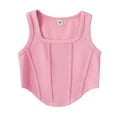 thumbnail image 1 of Lenpel Girls' Crop Tank Tops Fashion Square Neck Asymmetrical Hem Textured Sleeveless Shirts Casual Summer Tops 8-14 Y, 1 of 5