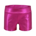 thumbnail image 1 of Lenpel Girls' Dance Shorts Sparkly Mid Rise Active Performance Shinny Athletic Shorts Glitter Volleyball Biker Shorts, 1 of 3