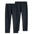 thumbnail image 1 of Lenpel Girls' Leggings 2 Pc Elastic Waist Full Length Solid Color Basic Stretchy Pants Soft Footless Tights, 1 of 7