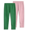 thumbnail image 1 of Lenpel Girls' Leggings 2 Pc Elastic Waist Full Length Solid Color Basic Stretchy Pants Soft Footless Tights, 1 of 7