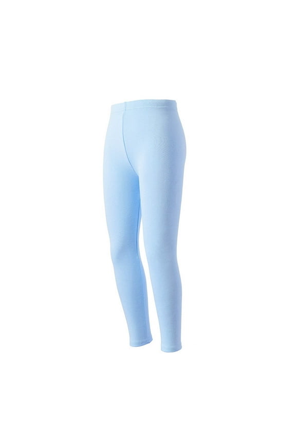 Girls' Leggings Toddler Cotton Elastic Waist Full Length Base Layer Pants Underwear Thermal Tights for Children 2-13 Y(Blue,10-11 Years)
