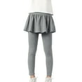 thumbnail image 1 of Lenpel Girls' Leggings with Skirts Cotton High Waisted Full Length Stretchy Athletic Ruffle Skirted Pants Soft Active Tights, 1 of 6