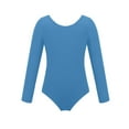 thumbnail image 1 of Lenpel Girls' Leotards Long Sleeve Solid Color Basic Ballet Dance Outfits Soft Gymnastics Bodysuit for 5-18 Years, 1 of 5