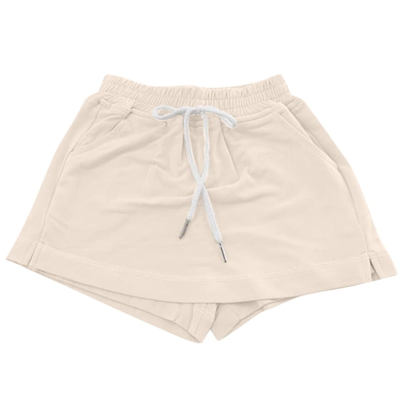 Lenpel Girls' Skorts Soft Cotton Elastic Waist Drawstring Active Tennis Skirted Shorts Summer Athletic Skorts with Pockets