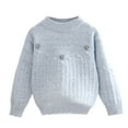 thumbnail image 1 of Lenpel Girls' Sweaters Crew Neck Long Sleeve Floral Embroidered Pullover Knit Sweater Tops Kids Fall Winter Clothes(Blue,7-8 Years), 1 of 2