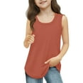 thumbnail image 1 of Lenpel Girls' Tank Tops Summer Casual Square Neck Solid Color Loose Tunic Tops Sleeveless T-Shirts 3-14 Y, 1 of 7