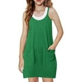 thumbnail image 1 of Lenpel Girls' Tennis Dress with Shorts Casual Loose Spaghetti Strap Scoop Neck Sleeveless Sundress Athletic Workout Short Dress, 1 of 7