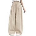 thumbnail image 1 of Lenpel Girls' Wide Leg Pants Lightweight Elastic Waist Textured Casual Loose Summer Trousers Flowy Palazzo Pants 6-17 Y, 1 of 6
