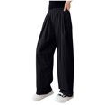 thumbnail image 1 of Lenpel Girls' Wide Leg Pants Loose Elastic High Waisted Pleated Pull on Casual Trousers Lightweight Summer Pants 4-14 Y, 1 of 7