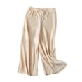 thumbnail image 1 of Lenpel Girls' Wide Leg Pants Toddler Elastic Waist Drawstring Pleated Palazzo Pants Flowy Lounge Trousers 2-15 Y, 1 of 3