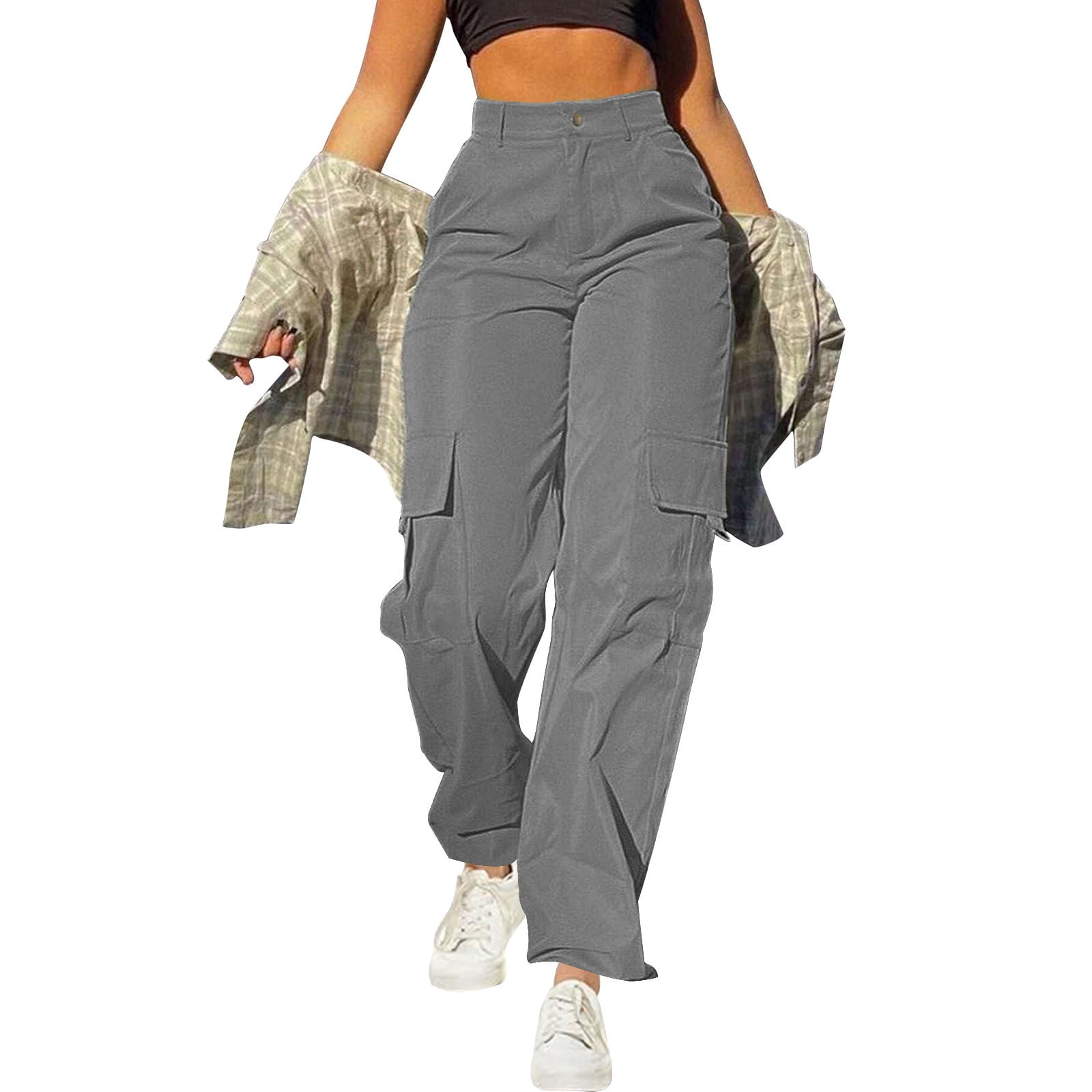 Long High Waisted Cargo Pants - Fuchsia main image 1