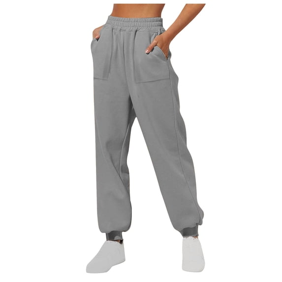 Lenpel High Waisted Sweatpants for Women Cinch Bottom Workout Active Joggers Pants Trendy Lounge Bottoms with Pockets