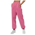 thumbnail image 1 of Lenpel High Waisted Sweatpants for Women Cinch Bottom Workout Active Joggers Pants Trendy Lounge Bottoms with Pockets, 1 of 5