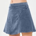 thumbnail image 1 of Lenpel Jean Skorts for Woman Trendy High Waisted Pull on Stretchy Skirt with Shorts Summer Casual Skorts, 1 of 6