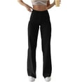thumbnail image 1 of Lenpel Jeans for Women Fashion High Waisted Straight Leg Denim Pants Loose Trendy Casual Trousers with Pockets(Black,Large), 1 of 5