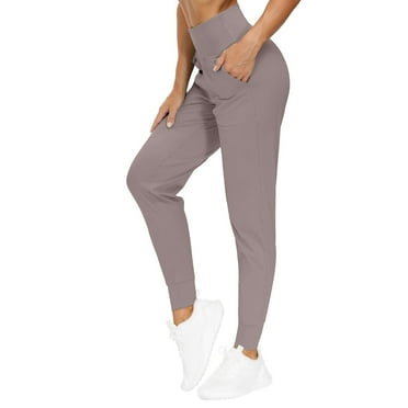 Lenpel Joggers for Women Lightweight High Waisted Pull on Tapered Sweatpants with Pockets Athletic Lounge Pants