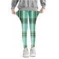 thumbnail image 1 of Lenpel Leggings for Girls High Waisted Plaid Printed Full Length Stretchy Yoga Pants Workout Running Tights, 1 of 5