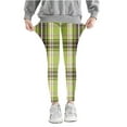 thumbnail image 1 of Lenpel Leggings for Girls High Waisted Plaid Printed Full Length Stretchy Yoga Pants Workout Running Tights, 1 of 5