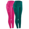 thumbnail image 1 of Lenpel Leggings for Women 2 Pc High Waisted Full Length Workout Yoga Pants Running Athletic Tights with Pockets, 1 of 7