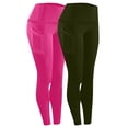 thumbnail image 1 of Lenpel Leggings for Women 2 Pc High Waisted Full Length Workout Yoga Pants Running Athletic Tights with Pockets, 1 of 7