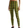 thumbnail image 1 of Lenpel Leggings for Women High Waisted Plaid Printed Slim Stretchy Workout Pants Full Length Athletic Tights, 1 of 5