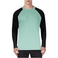 thumbnail image 1 of Lenpel Men's Big and Tall Shirts Long Sleeve Crew Neck Color Block Slim T-Shirts Casual Basic Tees Fashion Tee Shirts, 1 of 5