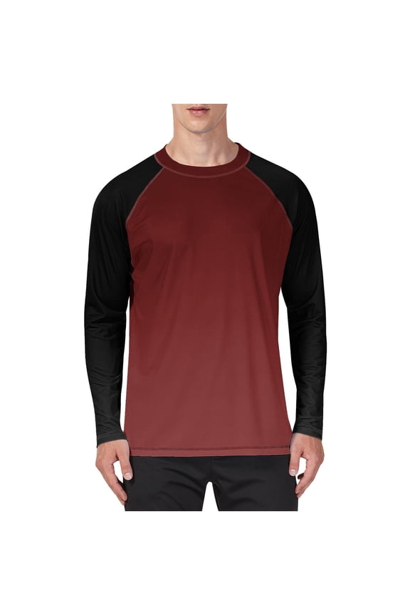 Men's Big and Tall Shirts Long Sleeve Crew Neck Color Block Slim T-Shirts Casual Basic Tees Fashion Tee Shirts