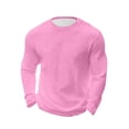 thumbnail image 1 of Lenpel Men's Big and Tall Shirts Long Sleeve Crew Neck Plus Size Textured Knit T-Shirts Loose Casual Basic Tees, 1 of 5