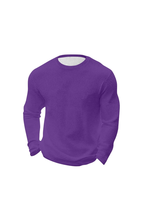 Men's Big and Tall Shirts Long Sleeve Crew Neck Plus Size Textured Knit T-Shirts Loose Casual Basic Tees