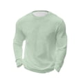 thumbnail image 1 of Lenpel Men's Big and Tall Shirts Long Sleeve Crew Neck Plus Size Textured Knit T-Shirts Loose Casual Basic Tees, 1 of 5