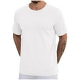 thumbnail image 1 of Lenpel Men's Big and Tall T-Shirts Cotton Short Sleeve Crew Neck Solid Color Basic Casual Tees Summer Tee Tops, 1 of 5