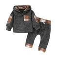 thumbnail image 1 of Lenpel Newborn Baby Boy Clothes Cotton Long Sleeve Pullover Hooded Plaid Sweatshirts Pants Infant Fall Winter Suits, 1 of 5