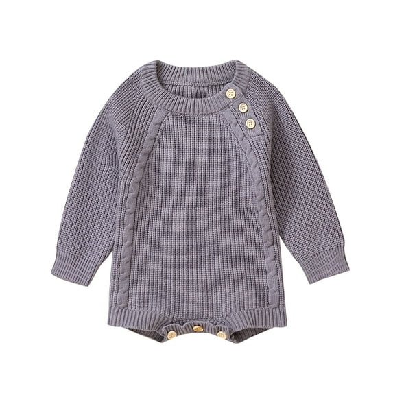 Lenpel Newborn Baby Boy Girl Sweater Rompers Infant Long Sleeve Button Knitted Bodysuits Soft Warm Jumpsuits