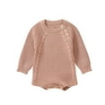 thumbnail image 1 of Lenpel Newborn Baby Boy Girl Sweater Rompers Infant Long Sleeve Button Knitted Bodysuits Soft Warm Jumpsuits, 1 of 5