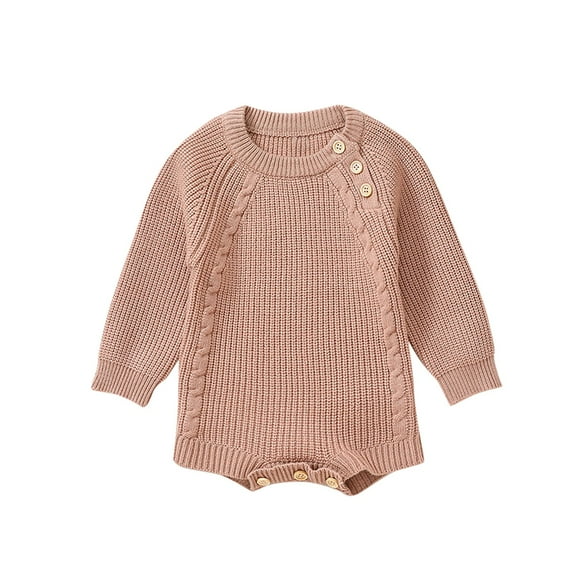 Lenpel Newborn Baby Boy Girl Sweater Rompers Infant Long Sleeve Button Knitted Bodysuits Soft Warm Jumpsuits