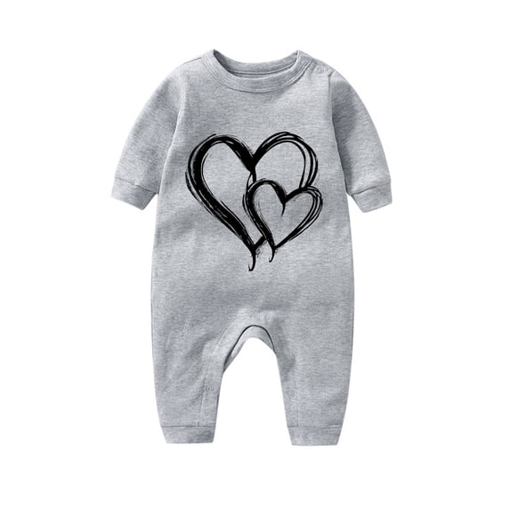 Lenpel Newborn Baby Clothes Unisex Boy Girl Crew Neck Long Sleeve Button Printed Rompers Soft Cotton Jumpsuits