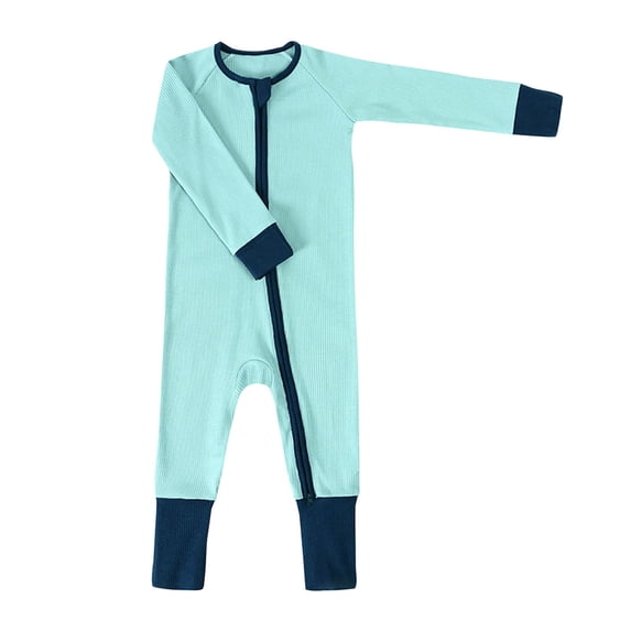 Lenpel Newborn Baby Clothes Unisex Boy Girl Zip up Long Sleeve Ribbed Footless Rompers Cotton Pajama Jumpsuits