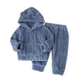 thumbnail image 1 of Lenpel Newborn Baby Fleece Sweatsuits Infant Cute Fuzzy Warm Pullover Hoodie Pants 2 Pcs Fall Winter Clothes Set, 1 of 6
