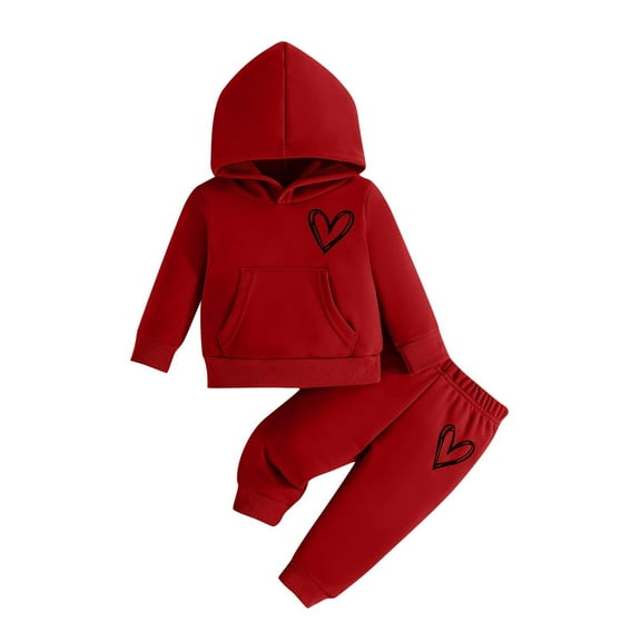 Lenpel Newborn Baby Sweatsuit Unisex Fall Winter Long Sleeve Printed Pullover Hoodie Pants 2 Pcs Clothing Set