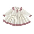 thumbnail image 1 of Lenpel Newborn Dresses for Baby Girls Infant Casual Long Sleeve Button Lapel Knitted Dress Fall Winter Clothes, 1 of 3