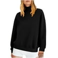thumbnail image 1 of Lenpel Oversized Sweatshirt for Women Turtleneck Long Sleeve Casual Sweater Tops Fall Winter Pullover Sweatshirts(Black,XX-Large), 1 of 5