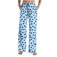 thumbnail image 1 of Lenpel Pajama Pants for Women Elastic High Waisted Drawstring Heart Printed Wide Leg Lounge Pants Comfy Casual Pj Bottoms(Blue,X-Large), 1 of 6