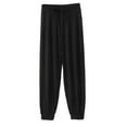 thumbnail image 1 of Lenpel Pajama Pants for Women Soft Casual Elastic Waist Drawstring Tapered Leg Lounge Pants Sleepwear Pj Bottoms(Black,Large), 1 of 5