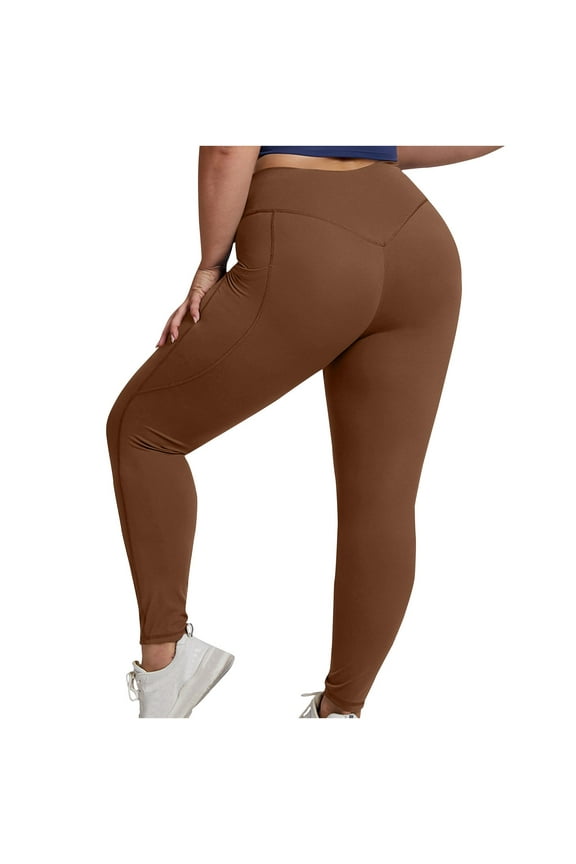 Plus Size Leggings for Women High Waisted Butt Lifting No Front Seam Stretchy Yoga Pants Workout Tights